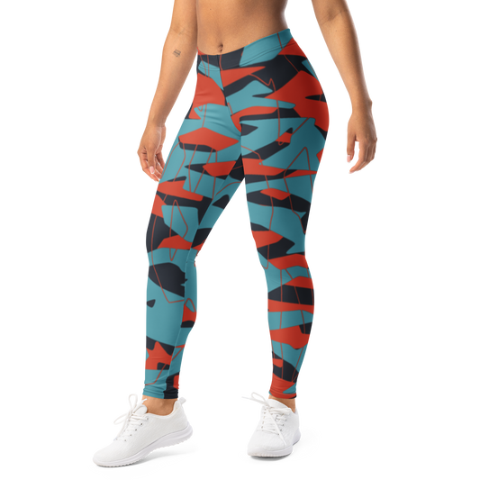 Timbre · Classic Blue · 14 mid-rise everyday leggings, left-front view.