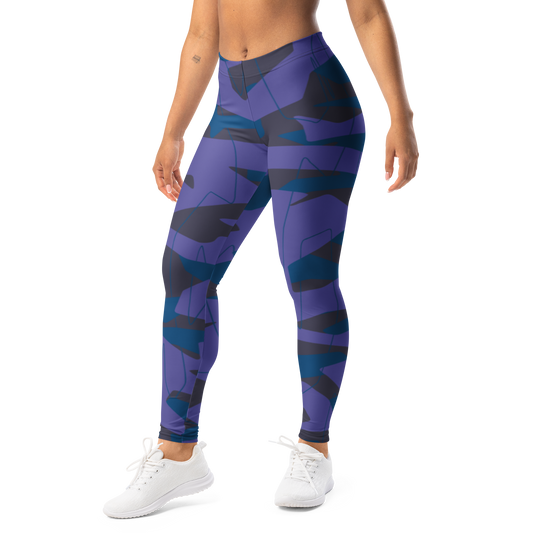 Timbre · Classic Blue · 18 mid-rise everyday leggings, left-front view.