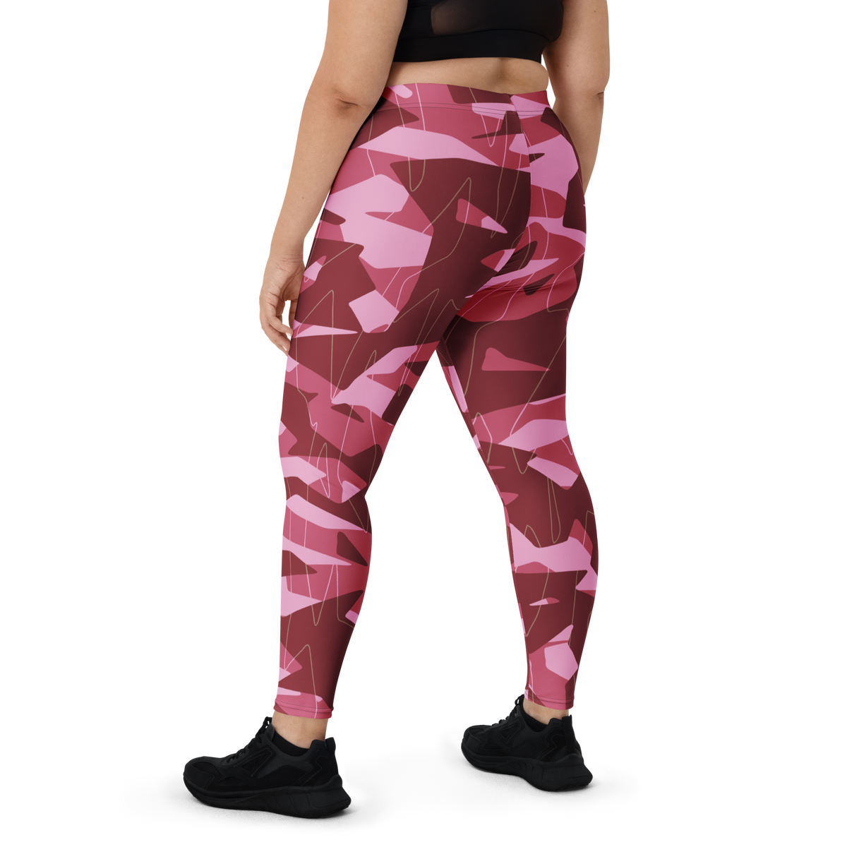 Timbre Deliciousness 2 camouflage mid-rise comfort leggings, oversize-fit back view.
