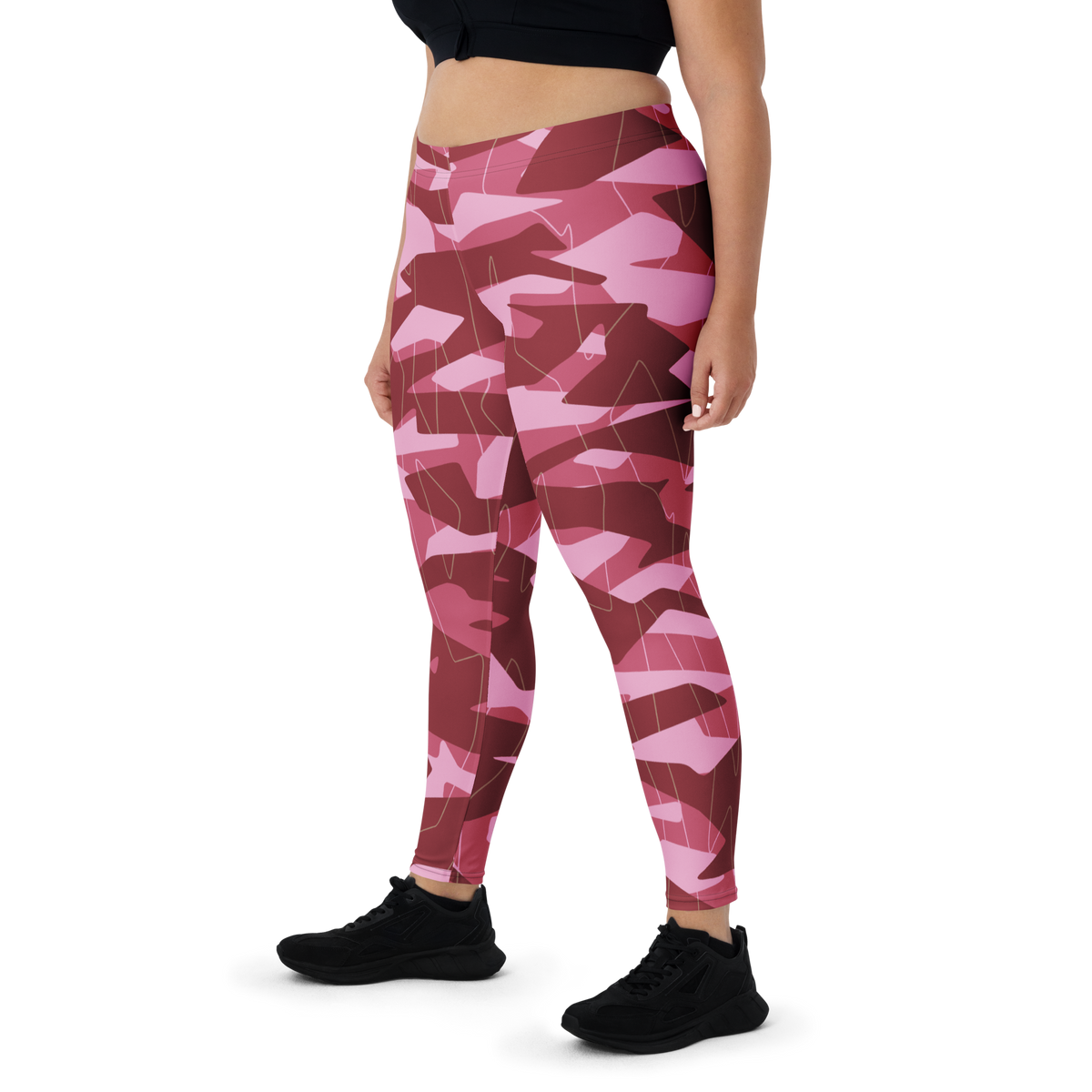 Timbre Deliciousness 2 camouflage mid-rise comfort leggings, oversize-fit front view.