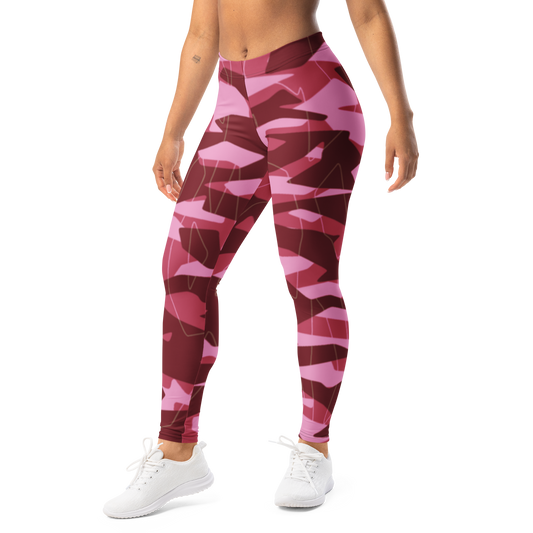 Timbre · Deliciousness · 2 mid-rise everyday leggings, left-front view.