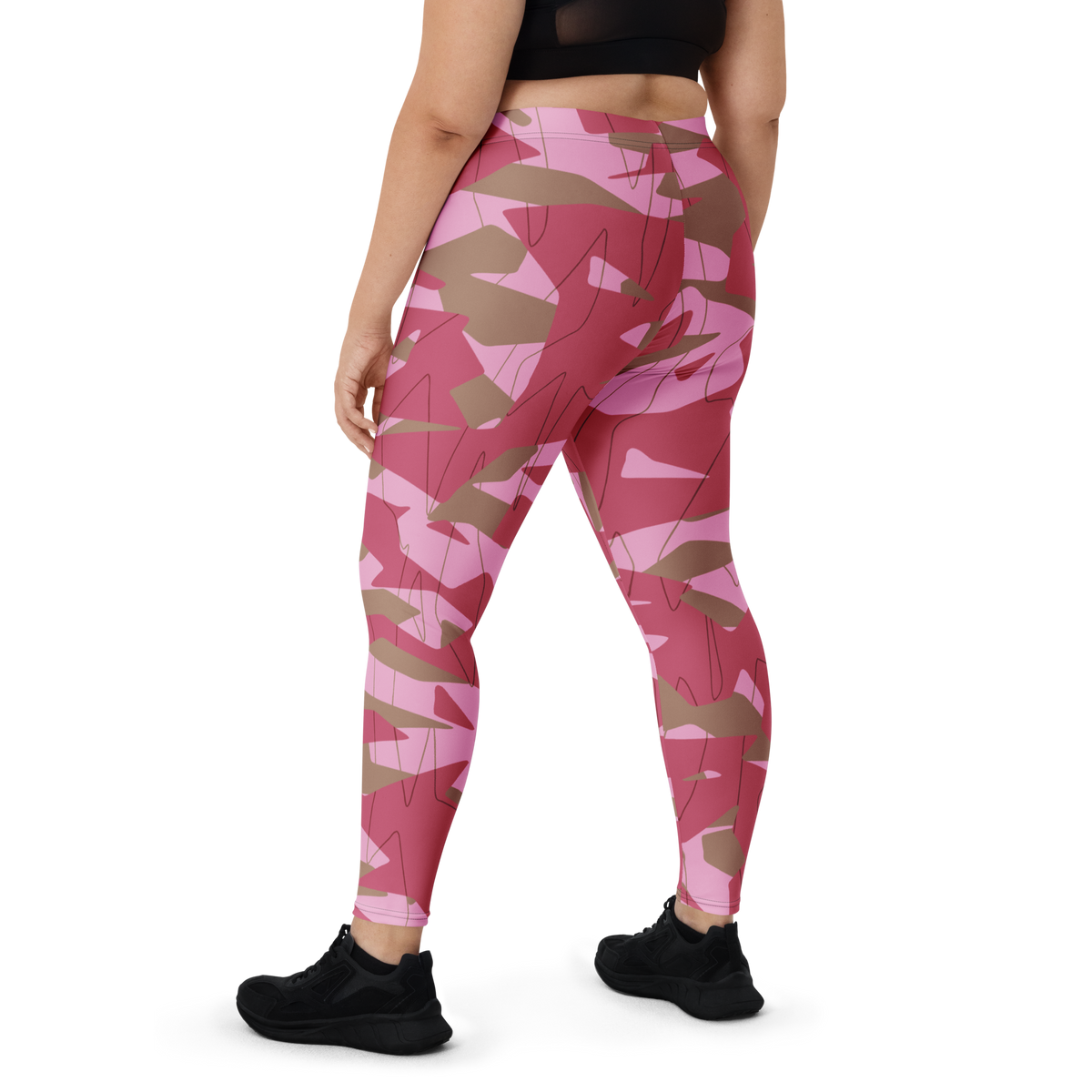 Timbre Deliciousness 3 camouflage mid-rise comfort leggings, oversize-fit back view.