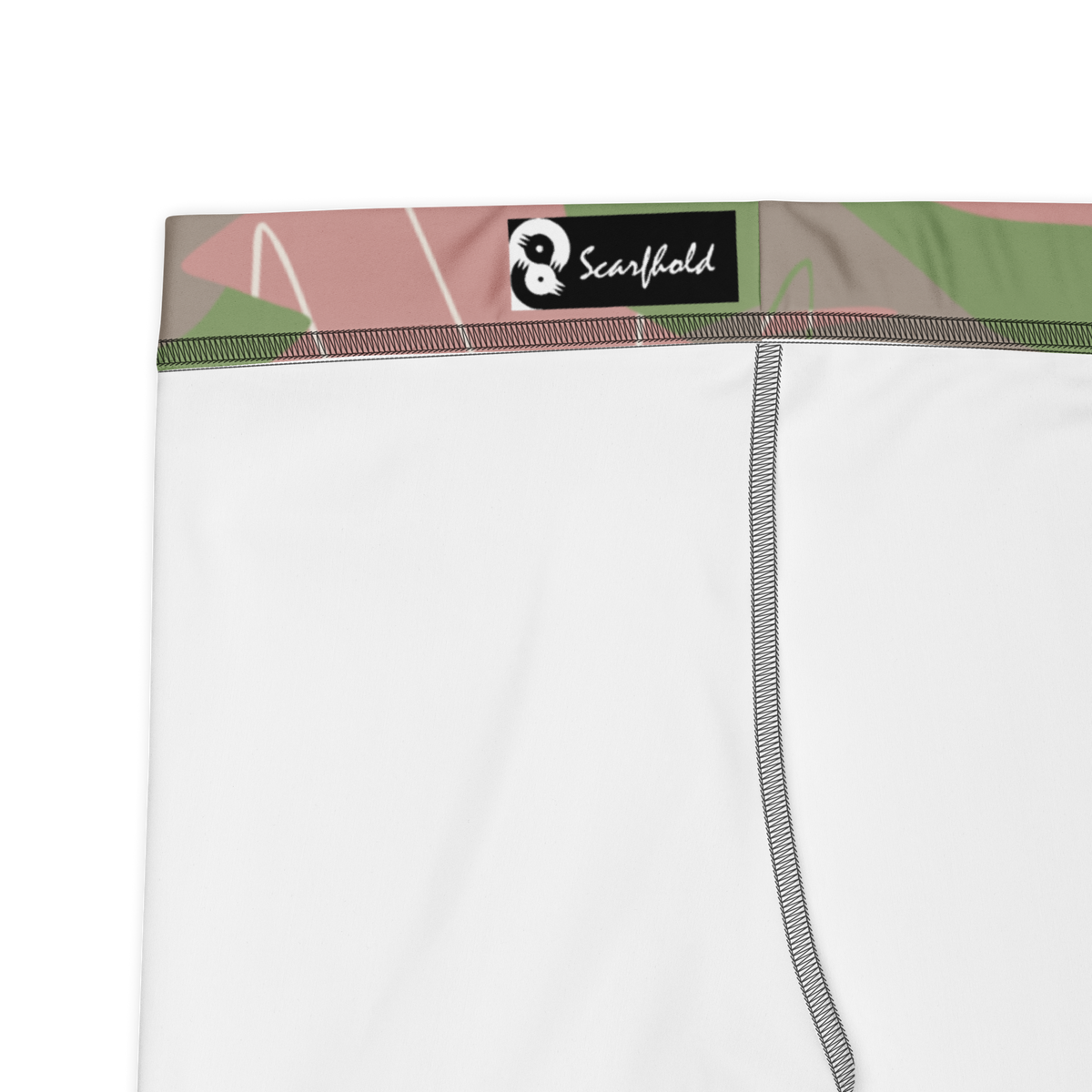 Timbre Floral Pathways camouflage mid-rise comfort leggings, fabric and construction details.