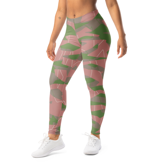 Timbre · Floral Pathways mid-rise everyday leggings, left-front view.