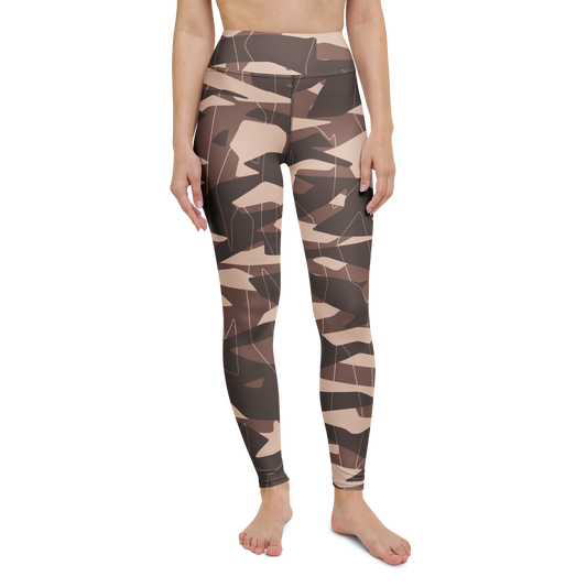 Timbre · Relaxed Elegance high-waisted yoga leggings, straight front view, barefoot.
