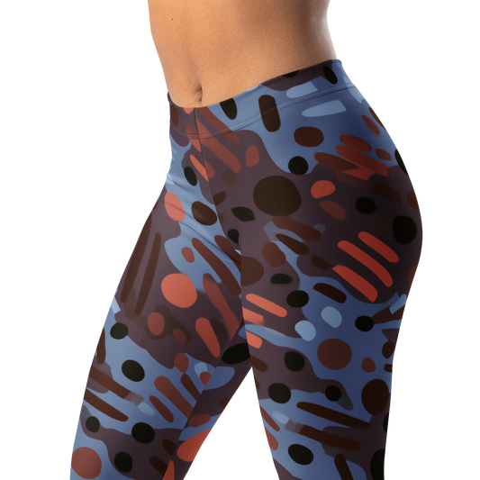 Toadskin · Blue Rust mid-rise everyday leggings, waistband and pattern detail.