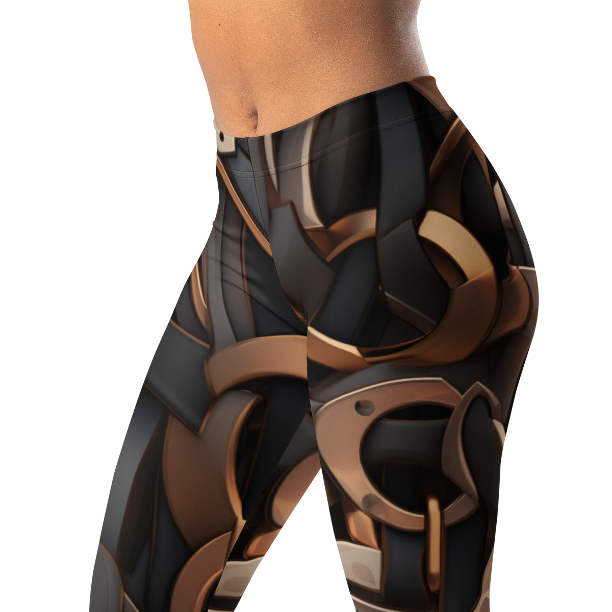 Tressel mid-rise comfort leggings, waistband and pattern detail.