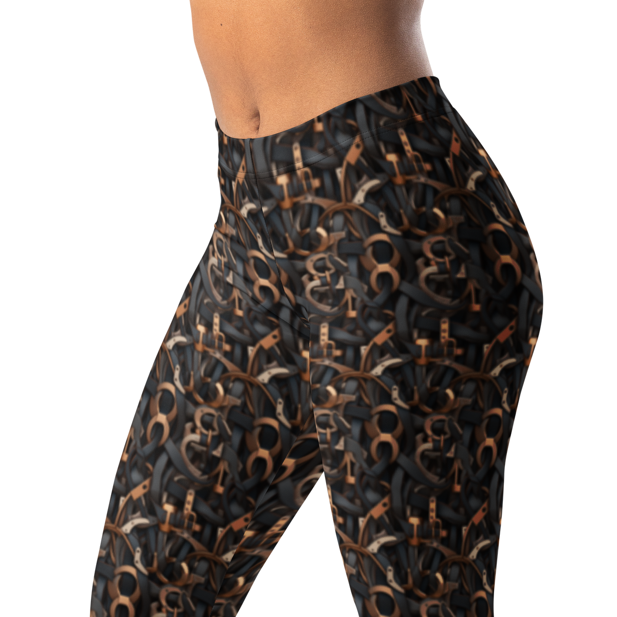 Tressel · Greyscale mid-rise everyday leggings, waistband and pattern detail.