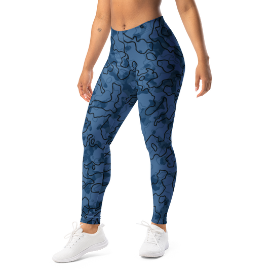 Tundra · Lichen Blue mid-rise everyday leggings, left-front view.