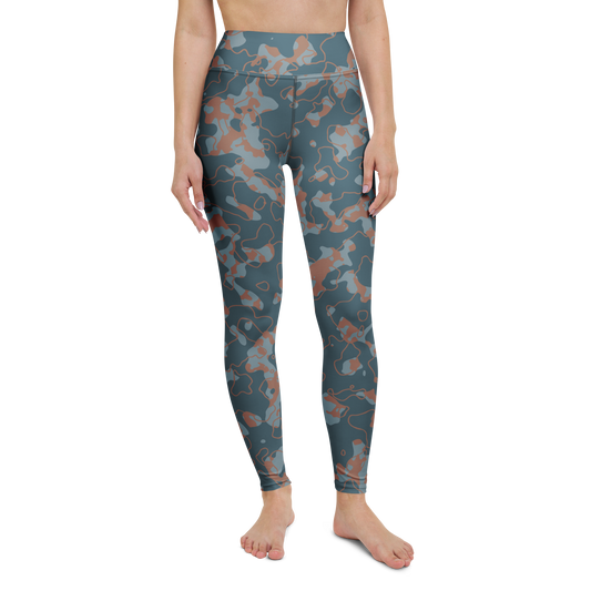 Tundra · Subtle Contrasts high-waisted yoga leggings, straight front view, barefoot.