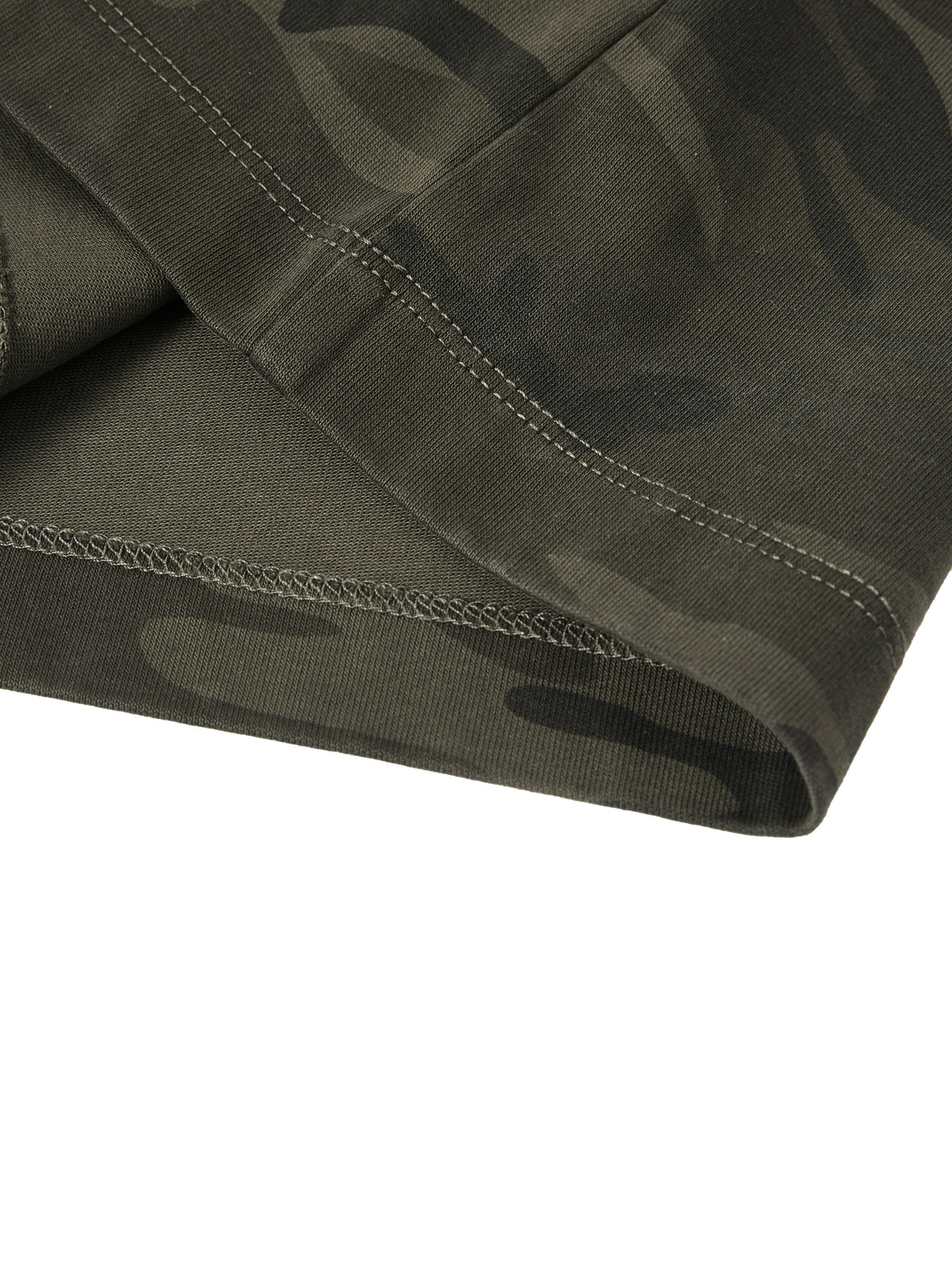 Camo Line — Camo-Piped Raglan Long-Sleeve T-Shirt — hem and stitching detail