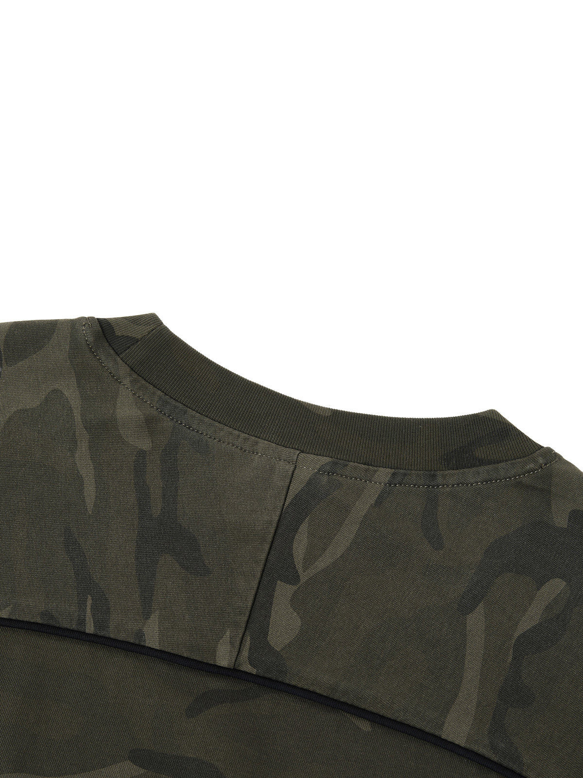 Camo Line — Camo-Piped Raglan Long-Sleeve T-Shirt — garment construction detail