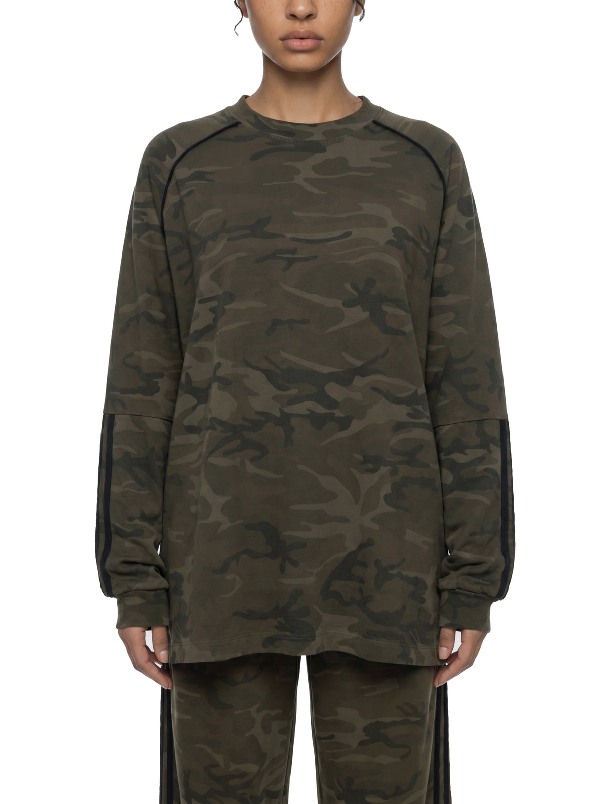 Camo Line — Camo-Piped Raglan Long-Sleeve T-Shirt — front view