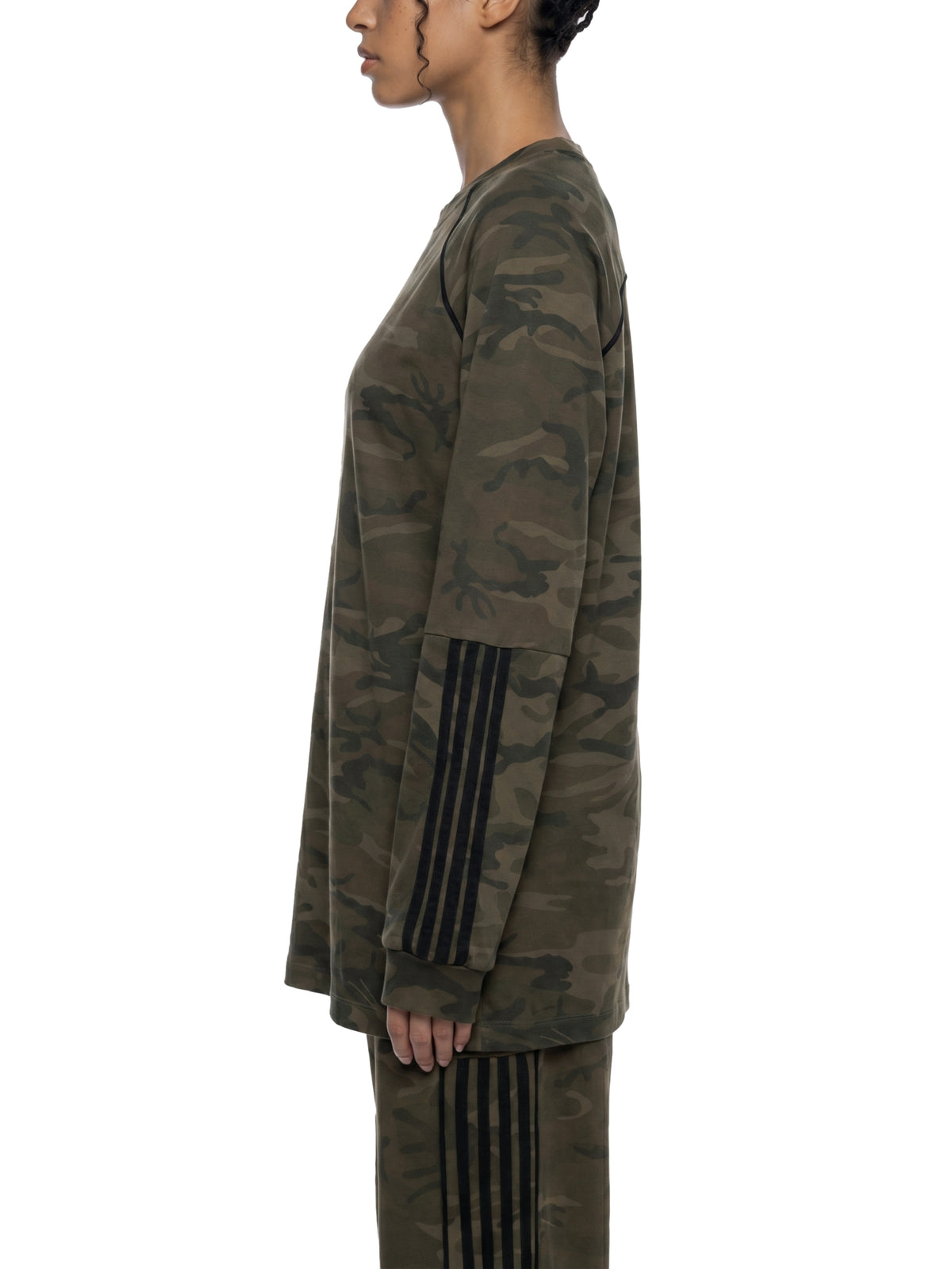 Camo Line — Camo-Piped Raglan Long-Sleeve T-Shirt — rear three-quarter view