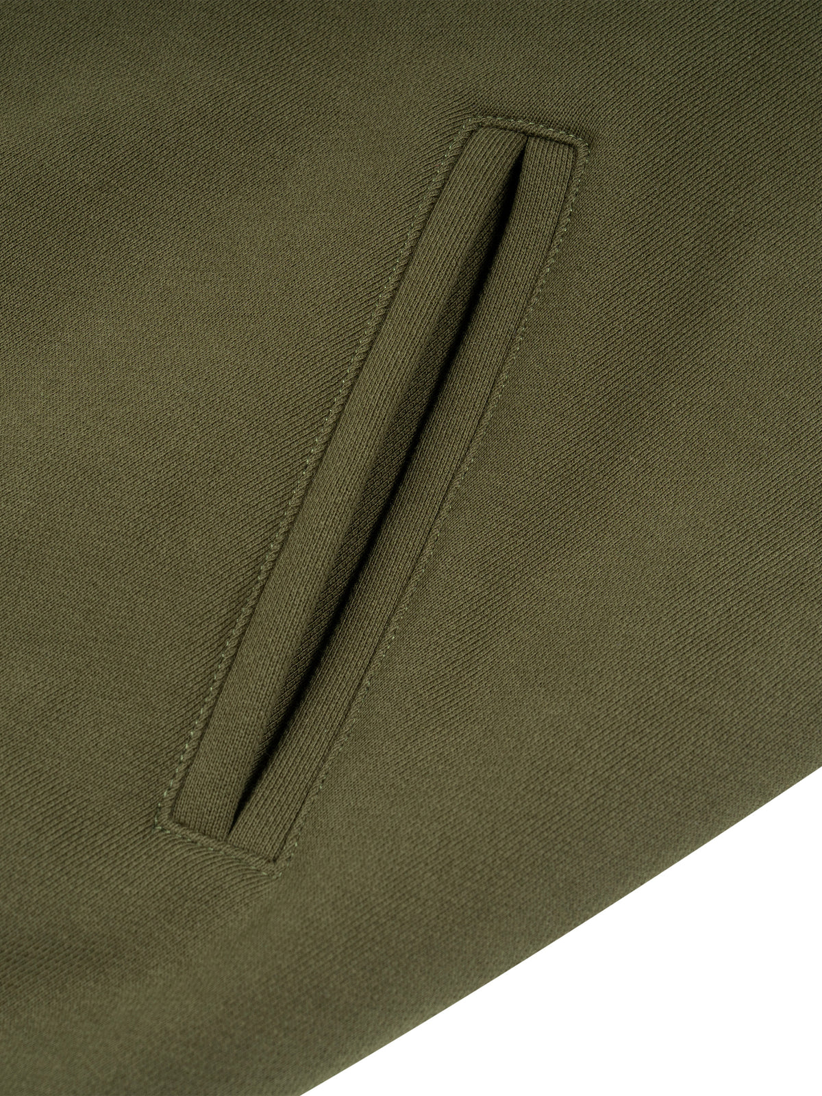 Camo Line — Camo-Splice Raglan Zip Hoodie — hem and stitching detail
