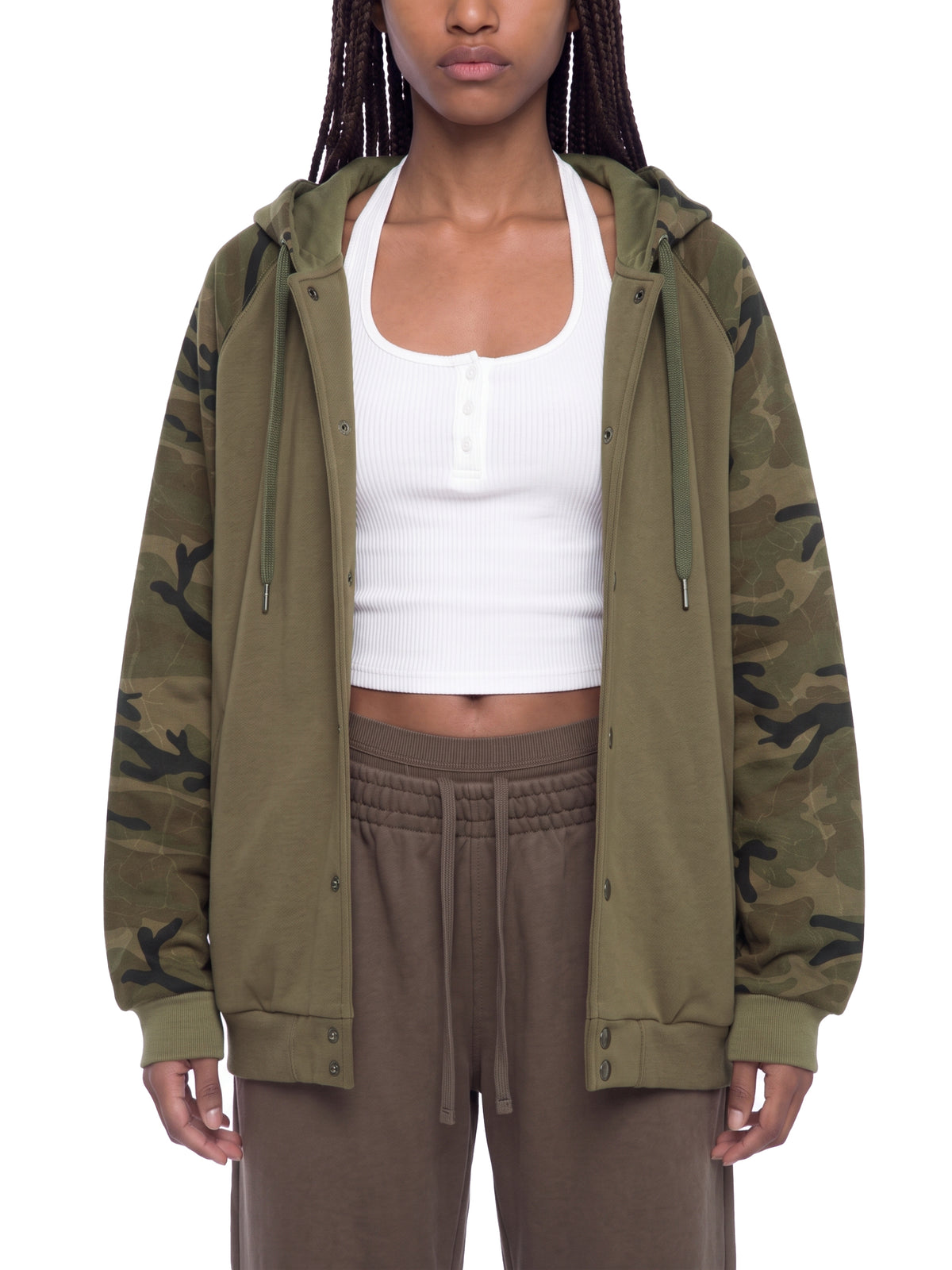 Camo Line — Camo-Splice Raglan Zip Hoodie — front view