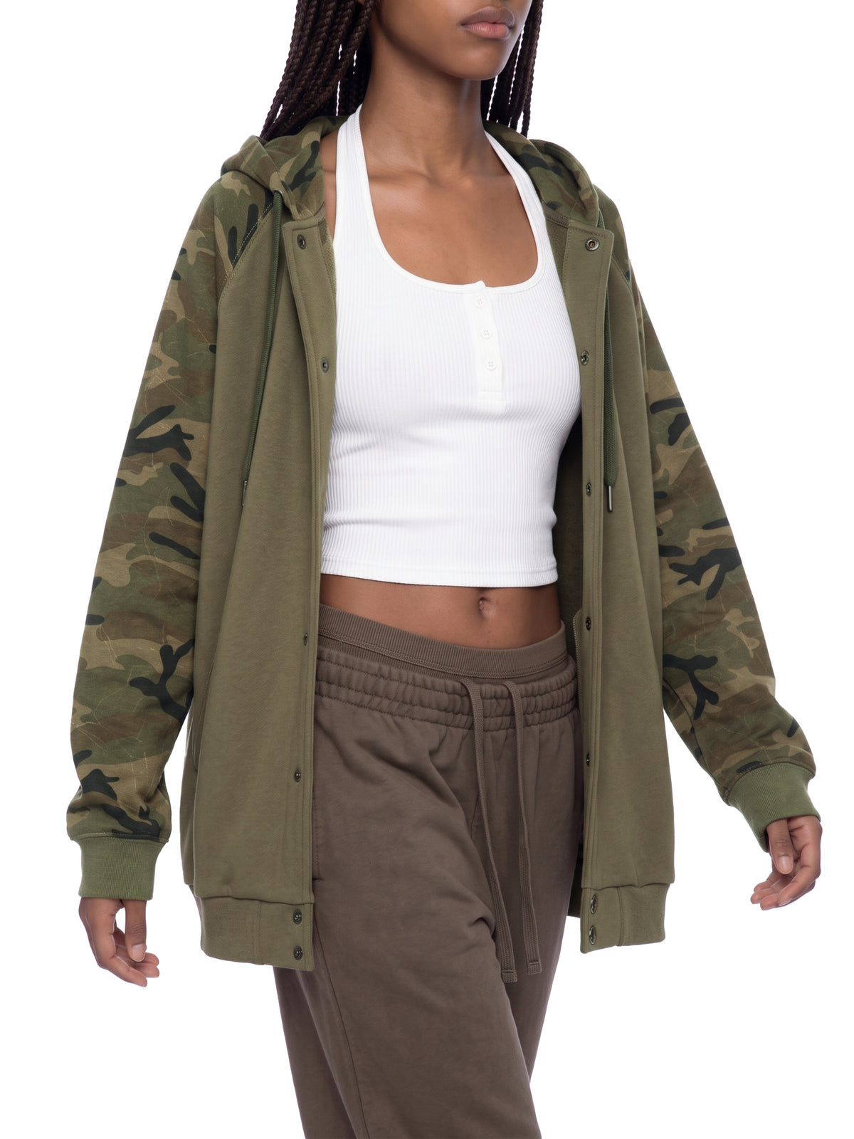 Camo Line — Camo-Splice Raglan Zip Hoodie — back view