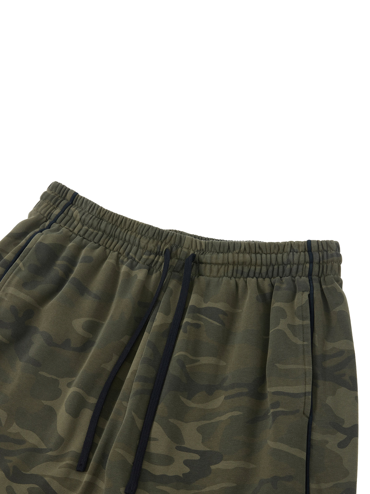 Camo Line — Camo-Piped Wide-Leg Sweatpants — neckline and closure detail