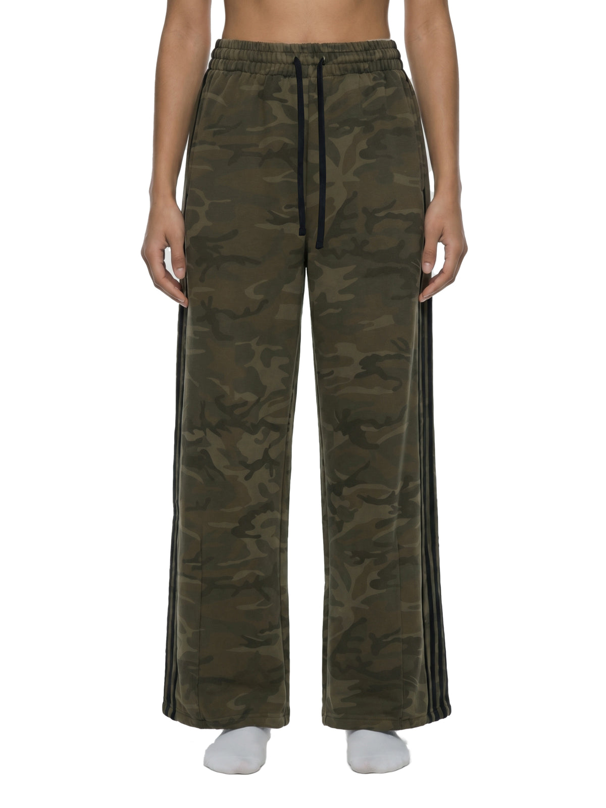 Camo Line — Camo-Piped Wide-Leg Sweatpants — front view