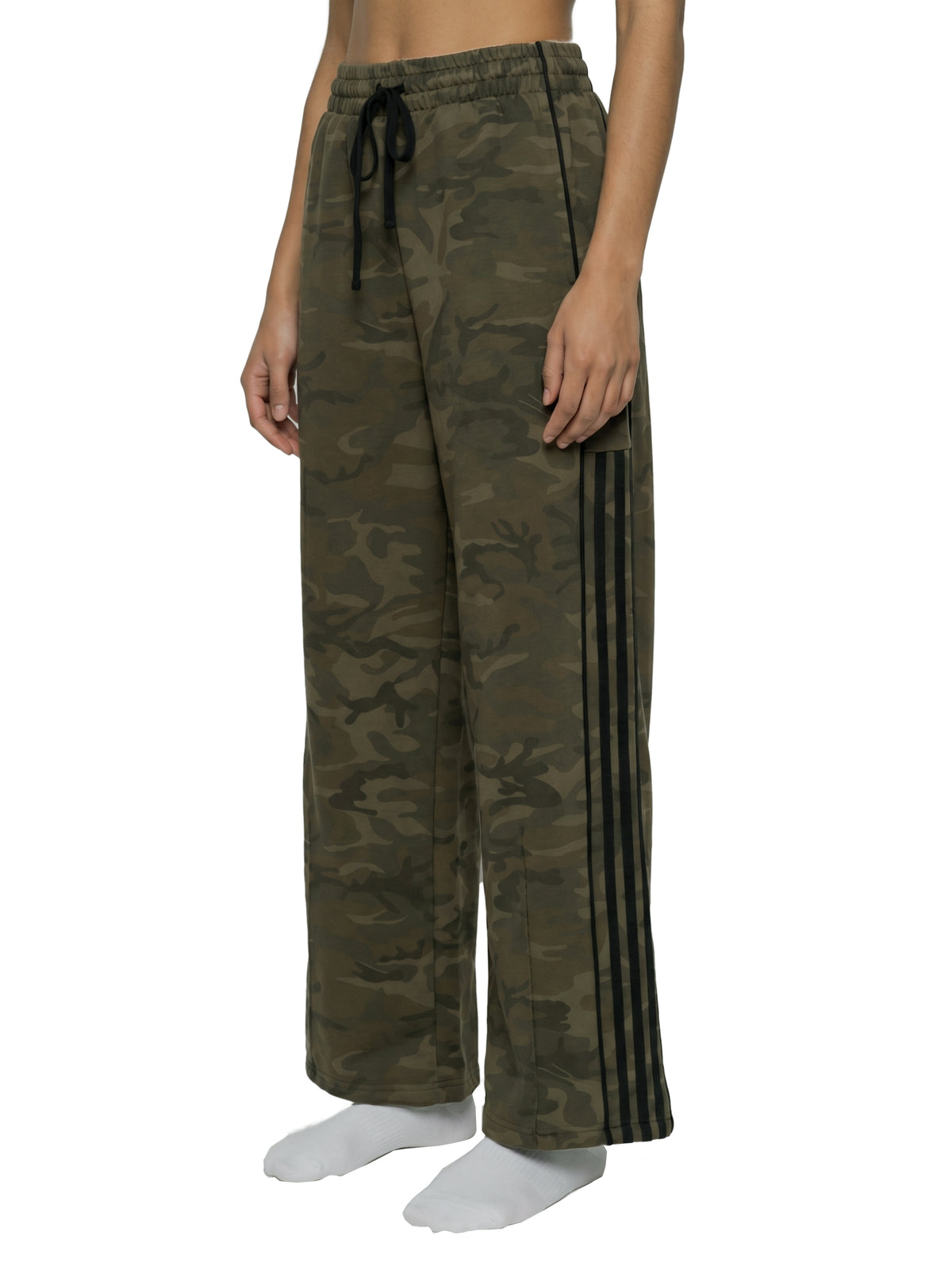 Camo Line — Camo-Piped Wide-Leg Sweatpants — side view