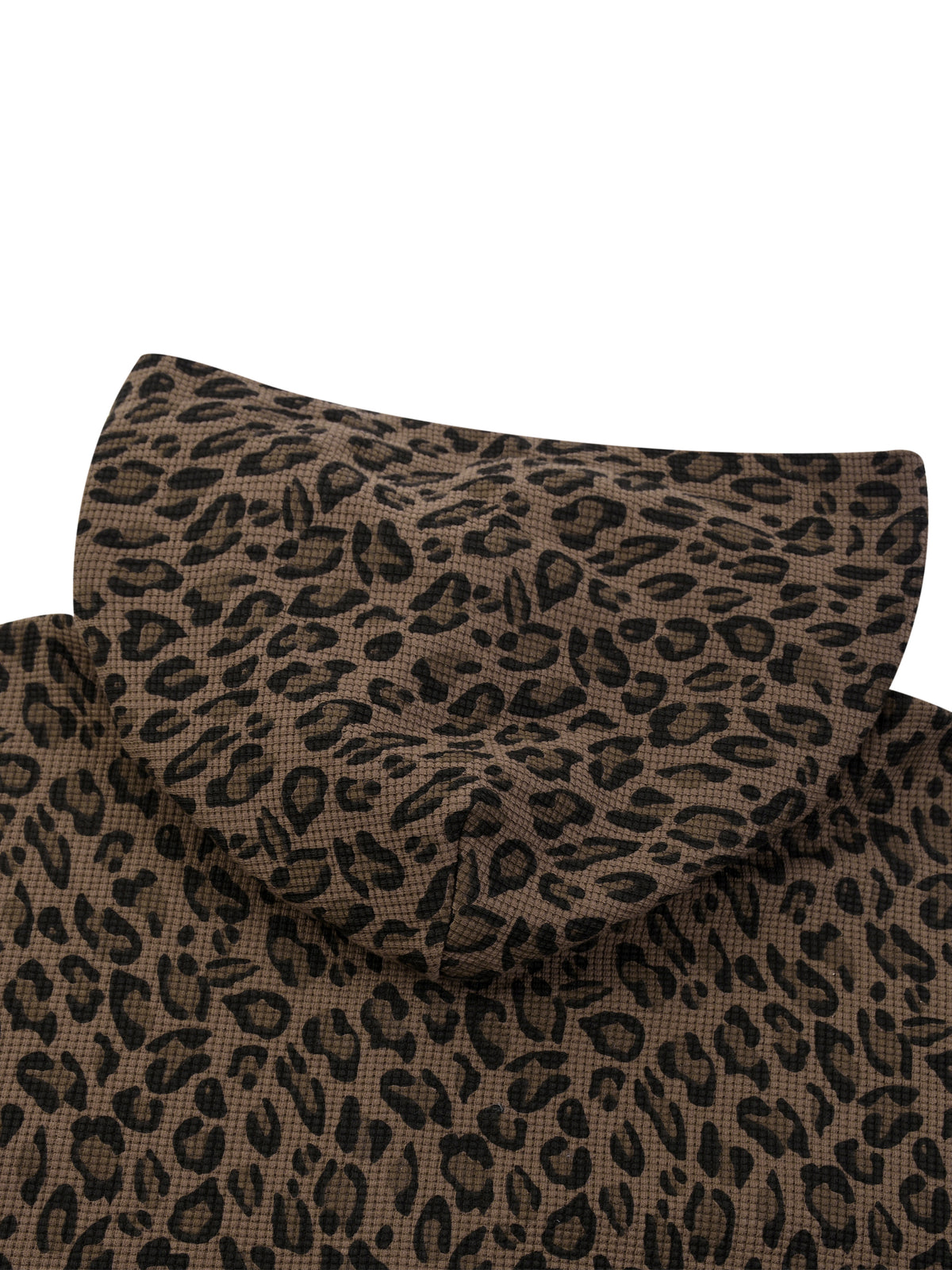 Camo Line — Leopard Waffle Full-Zip Hoodie — garment construction detail