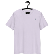 Close-up of Plain Black Organic Cotton T-Shirt showing the front print