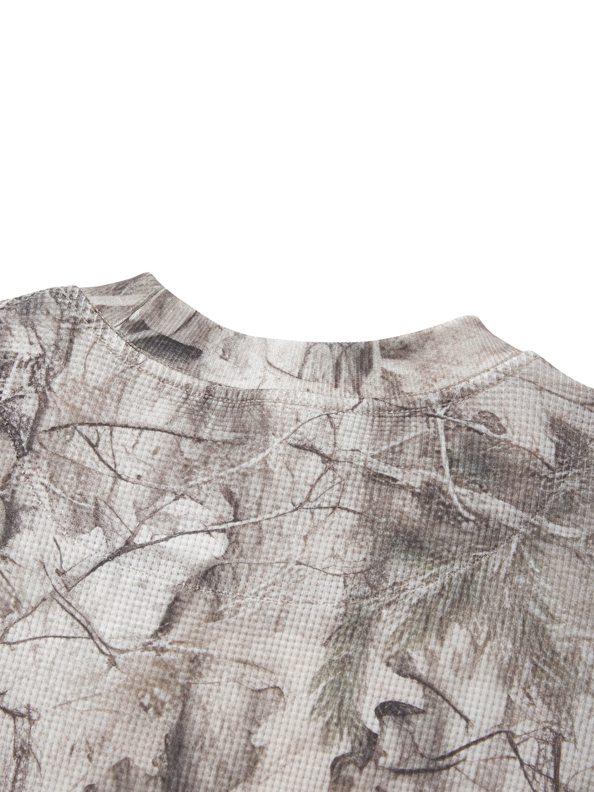 Camo Line — Tree-Camo Waffle Long-Sleeve T-Shirt — garment construction detail