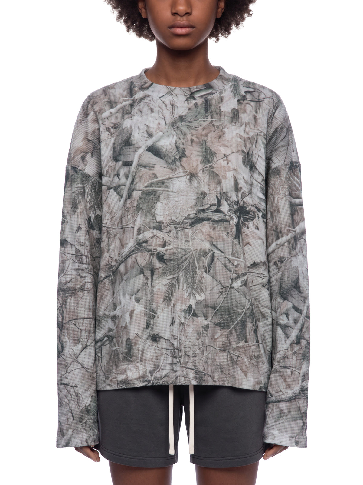 Camo Line — Tree-Camo Waffle Long-Sleeve T-Shirt — front view