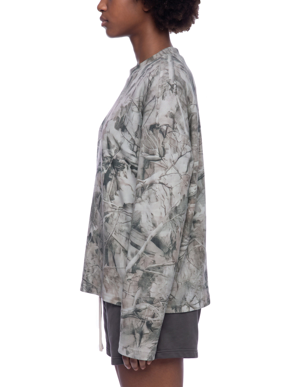Camo Line — Tree-Camo Waffle Long-Sleeve T-Shirt — side view