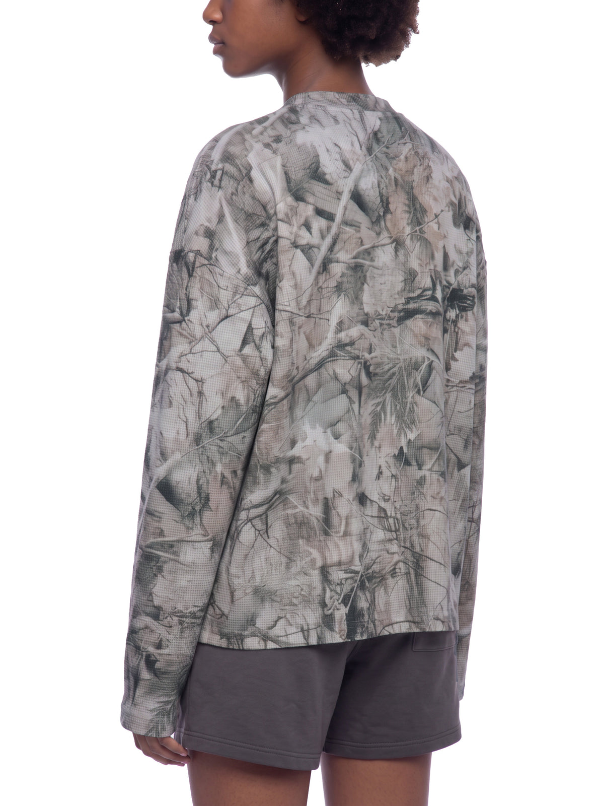 Camo Line — Tree-Camo Waffle Long-Sleeve T-Shirt — back view