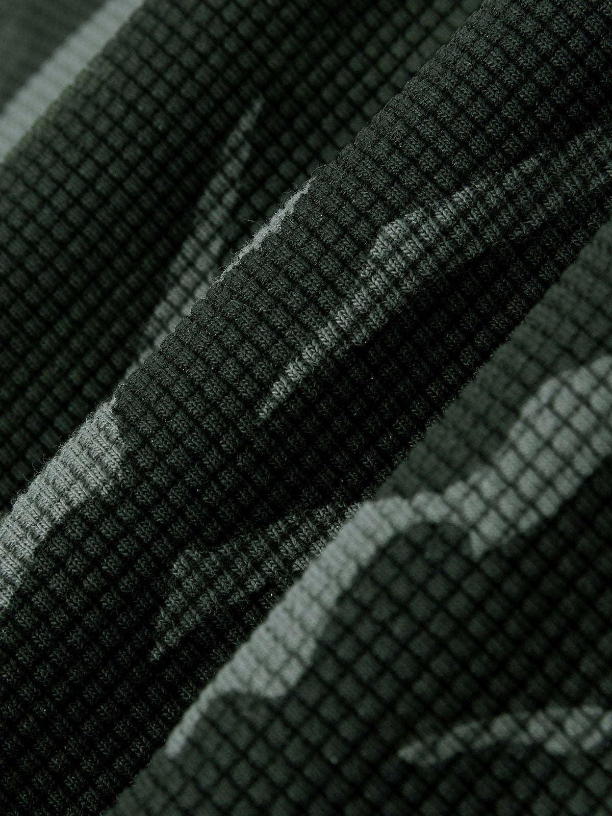 Camo Line — Waffle Boxy Long-Sleeve T-Shirt — material texture close-up