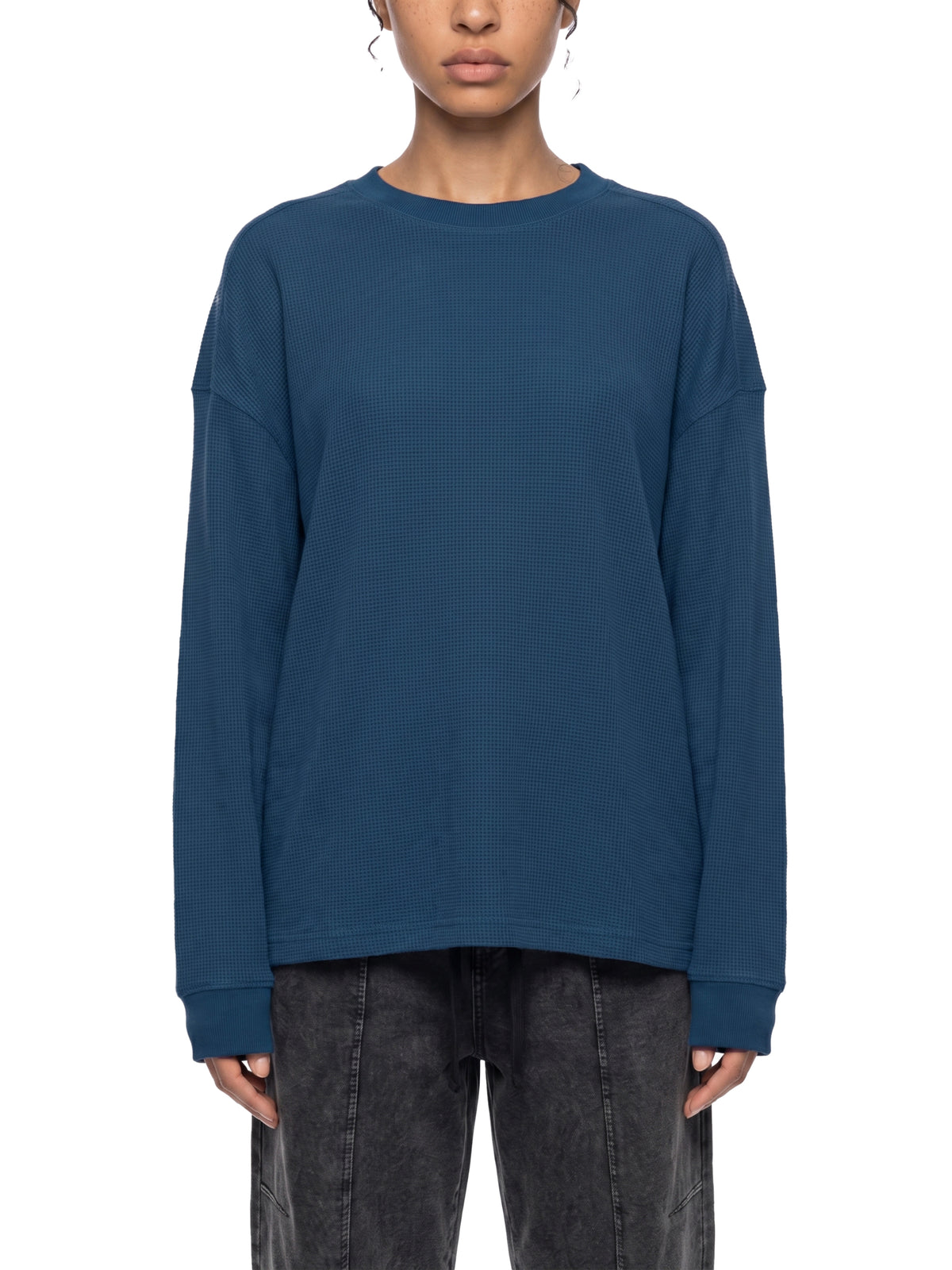 Camo Line — Waffle Boxy Long-Sleeve T-Shirt — front view