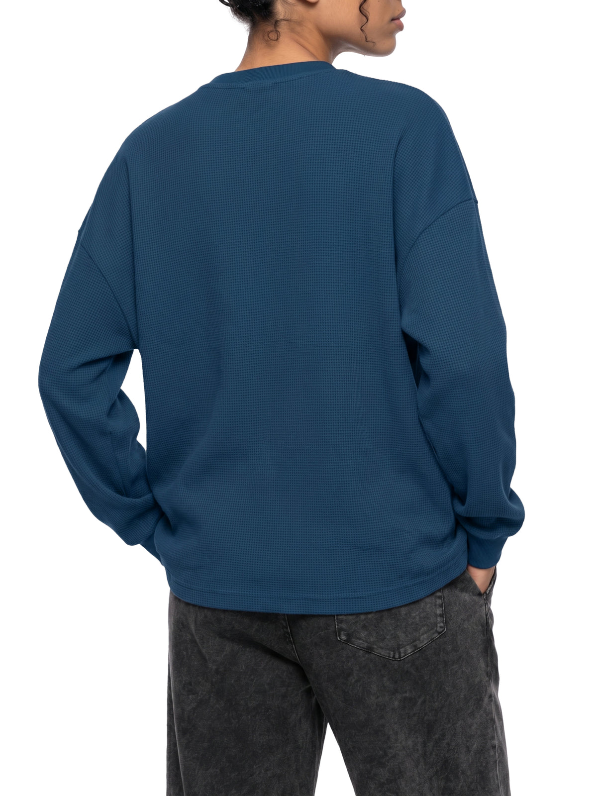 Camo Line — Waffle Boxy Long-Sleeve T-Shirt — styled front view