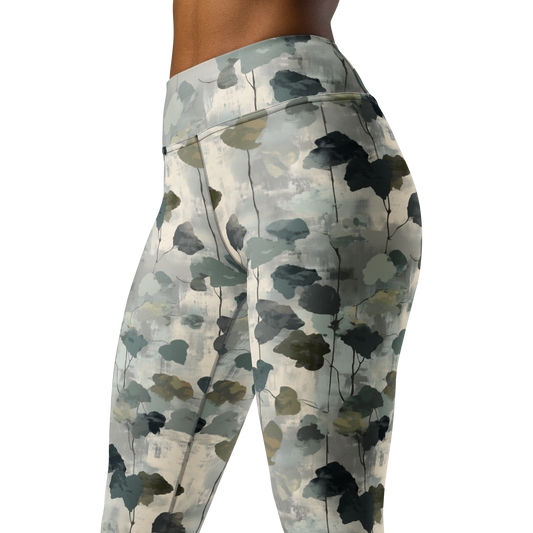 Vincit · Original high-waisted yoga leggings, close three-quarter pattern view.