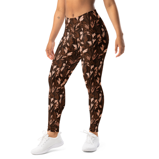 Wheatfield Relaxed Elegance mid-rise comfort leggings, left-front view.