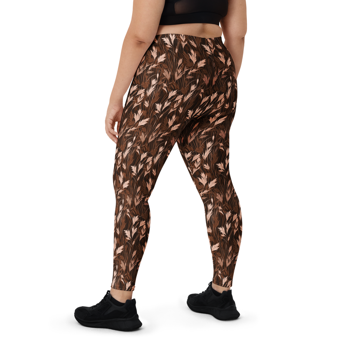 Wheatfield Relaxed Elegance mid-rise comfort leggings, oversize-fit back view.