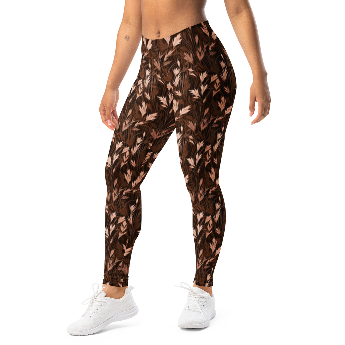 Wheatfield · Relaxed Elegance mid-rise everyday leggings, left-front view.