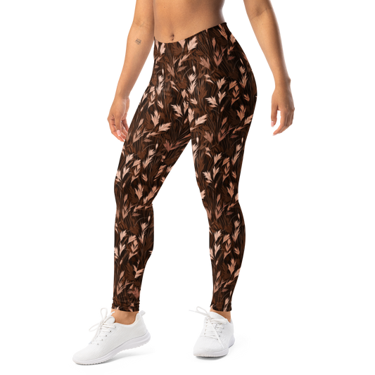 Wheatfield · Relaxed Elegance mid-rise everyday leggings, left-front view.