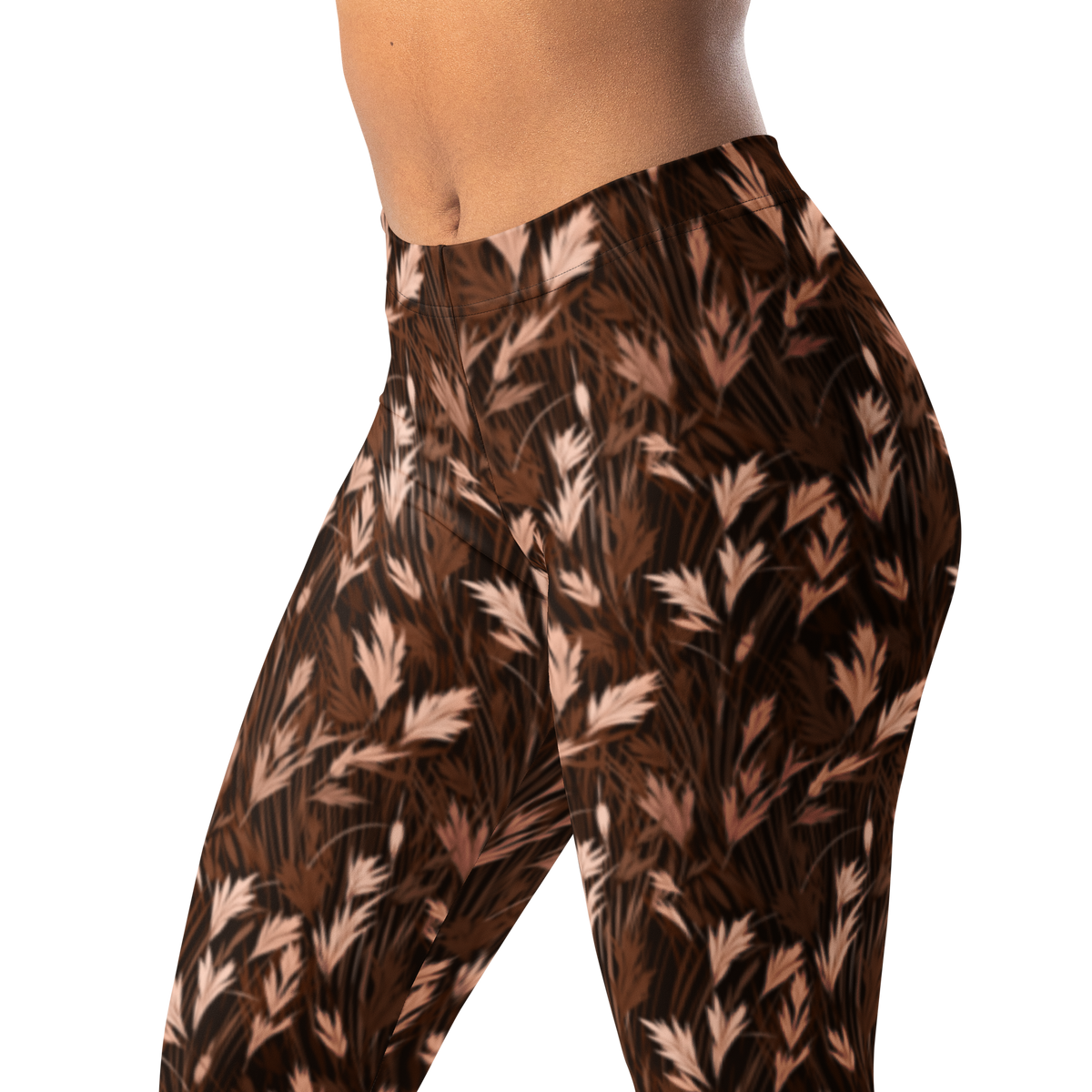 Wheatfield · Relaxed Elegance mid-rise everyday leggings, waistband and pattern detail.