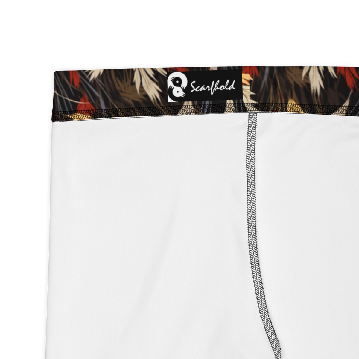 Wheatfield Scarfhold mid-rise comfort leggings, fabric and construction details.