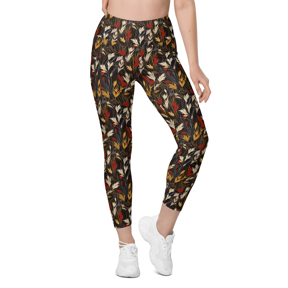 Wheatfield · Scarfhold Palette high-waisted pocket leggings, front view.