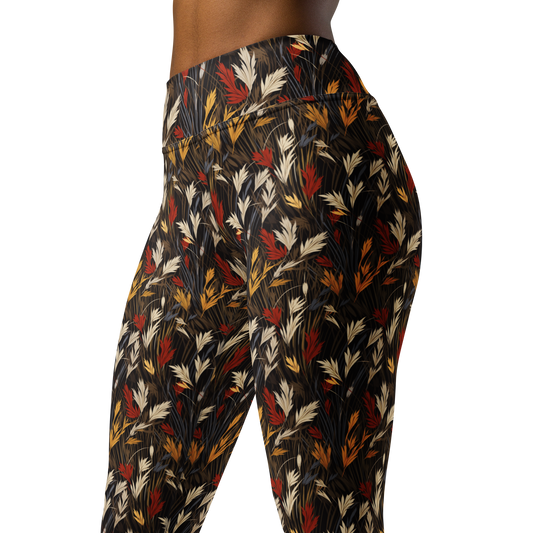 Wheatfield · Scarfhold Palette high-waisted yoga leggings, close three-quarter pattern view.