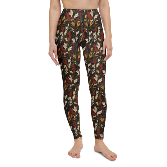 Wheatfield · Scarfhold Palette high-waisted yoga leggings, straight front view, barefoot.