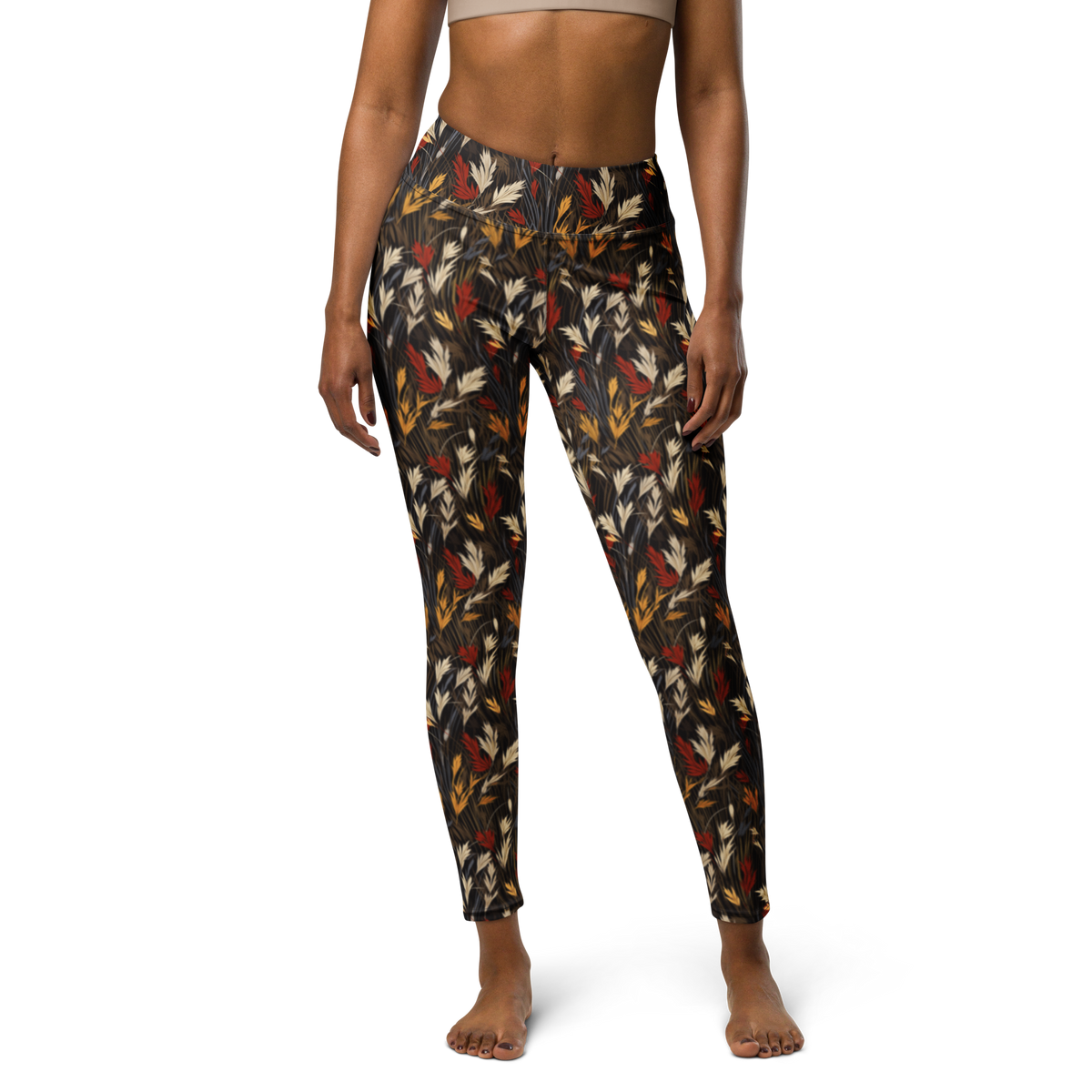 Wheatfield · Scarfhold Palette high-waisted yoga leggings, front view.