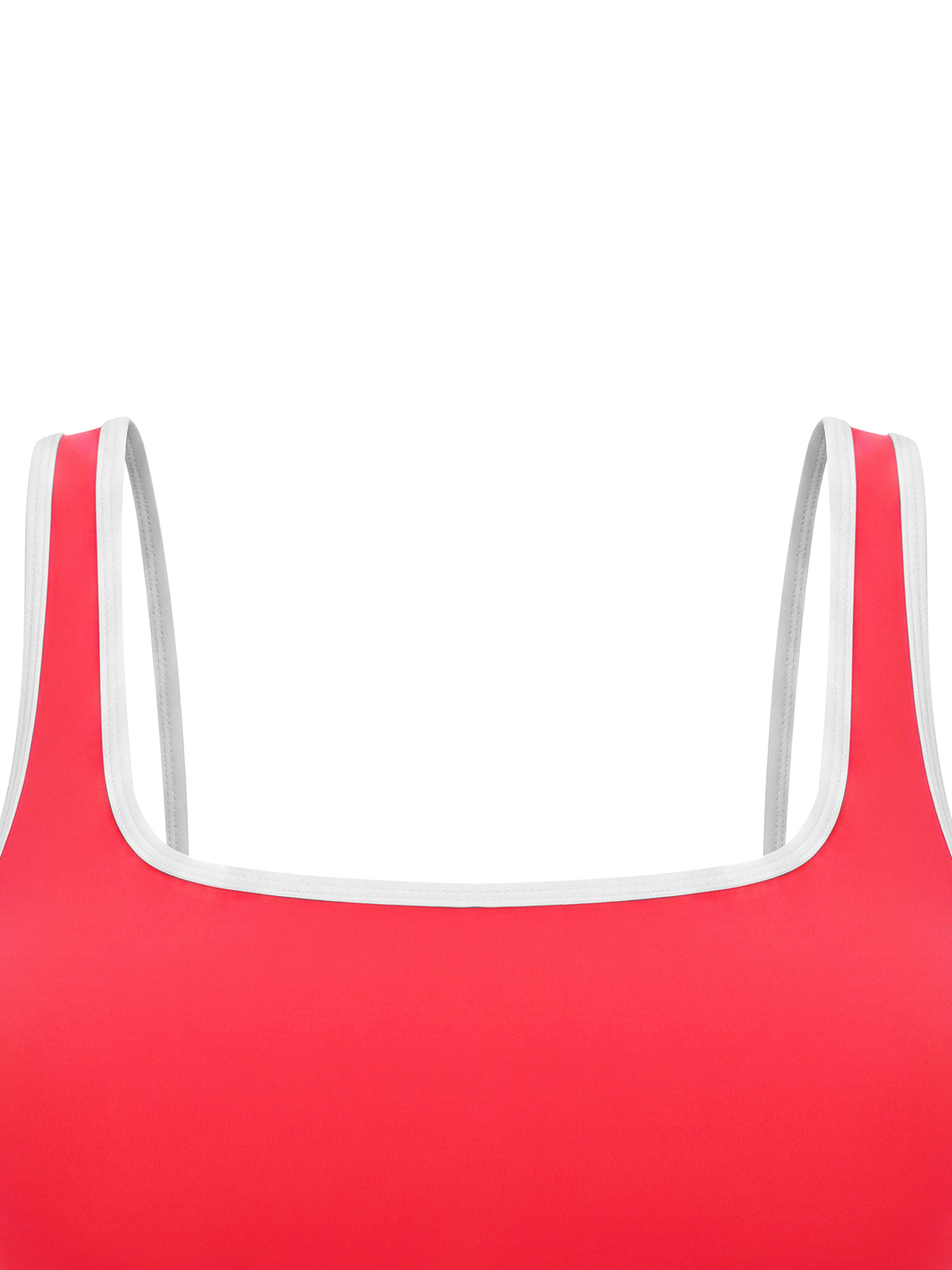 Women’s Colour-Block U-Neck Sports Bra — neckline and closure detail