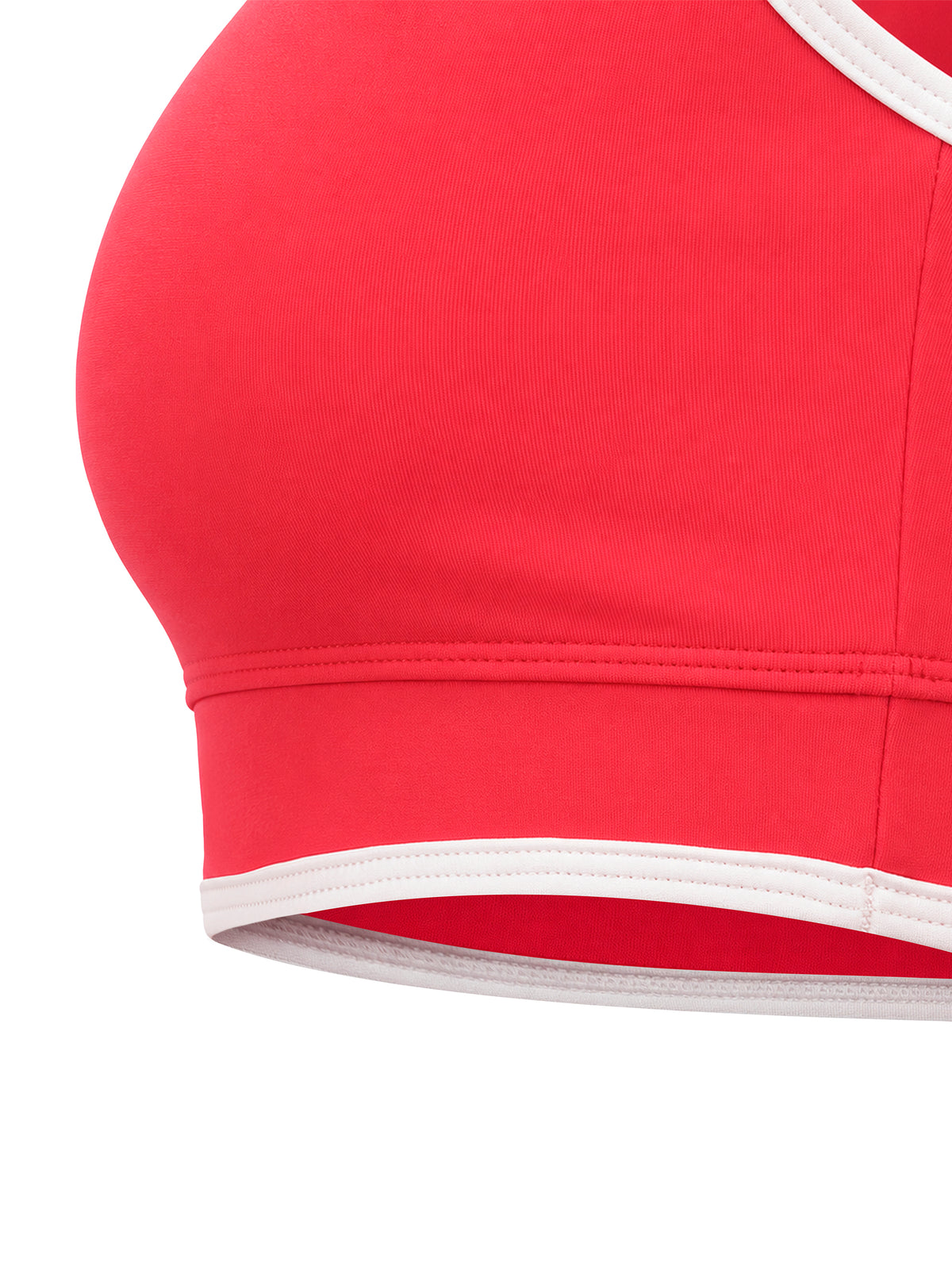 Women’s Colour-Block U-Neck Sports Bra — hem and stitching detail