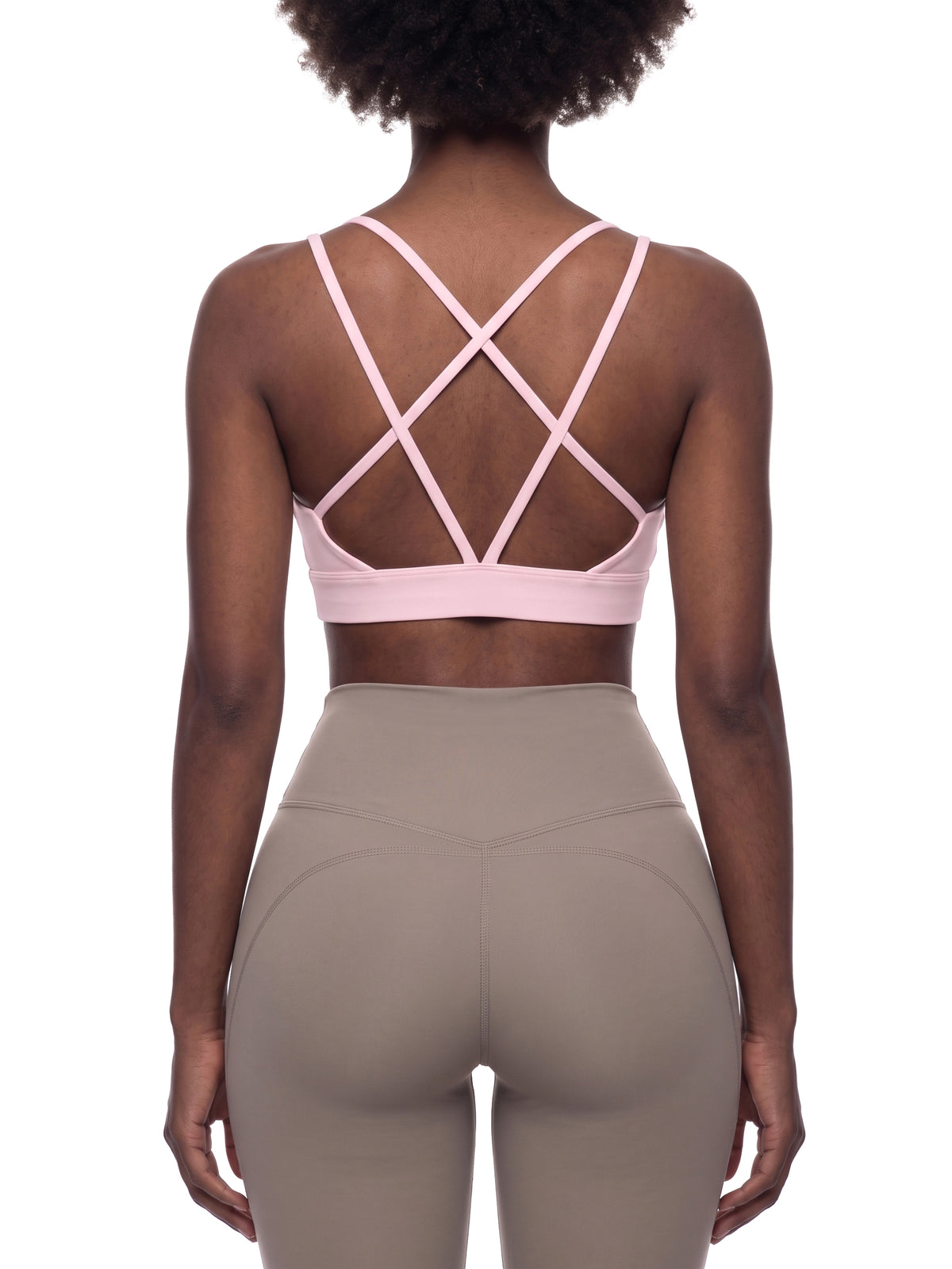 Women’s Lycra Cropped Sports Bra — back view