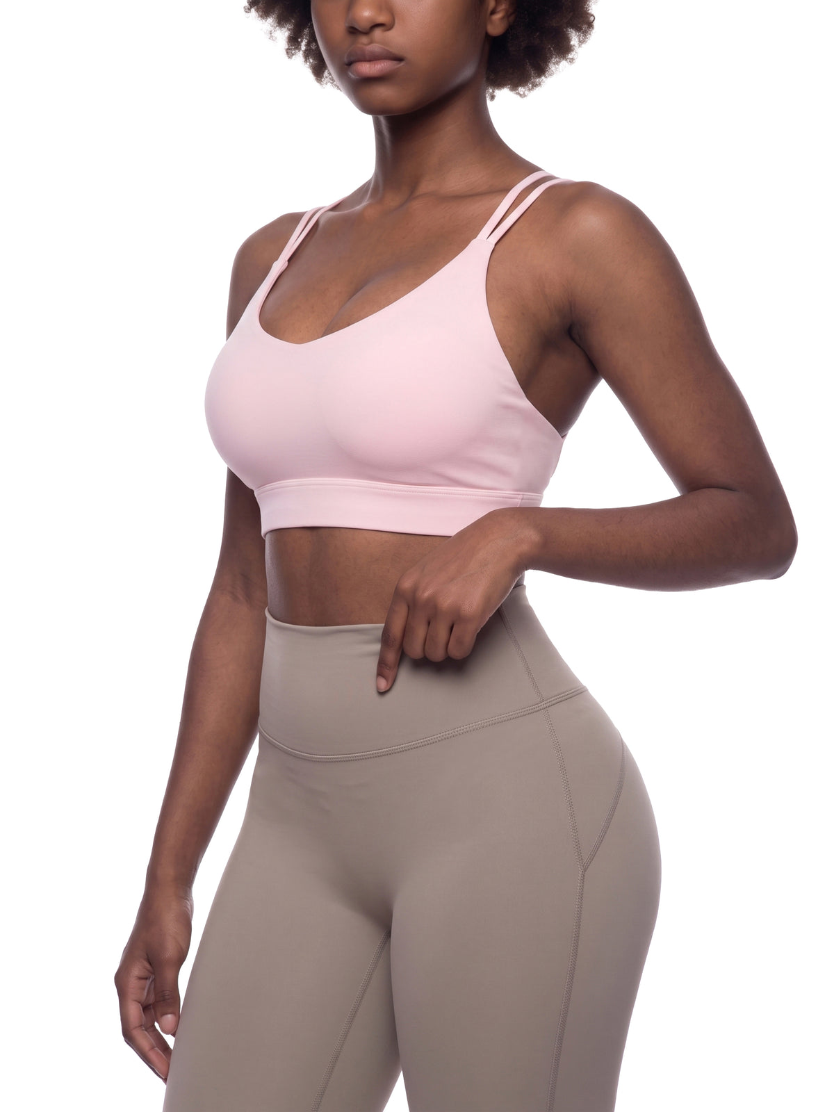 Women’s Lycra Cropped Sports Bra — styled front view