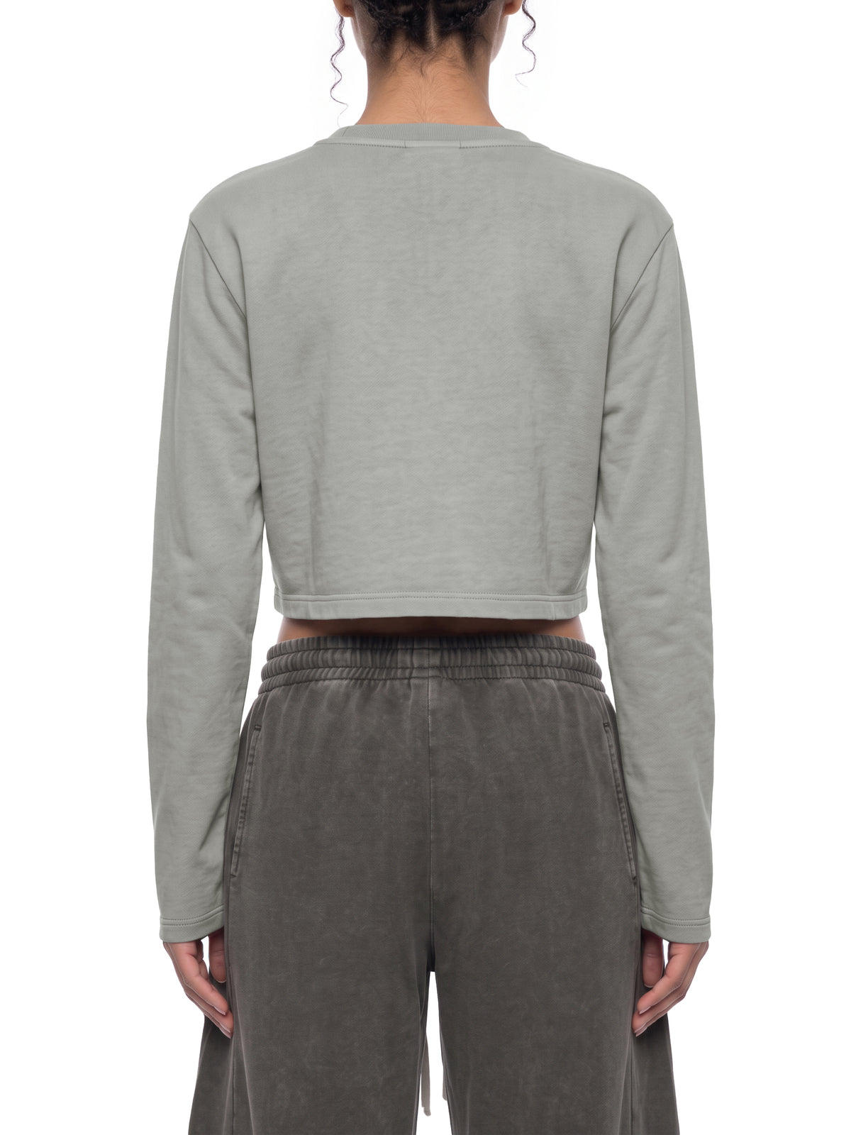 Women’s Mineral-Wash Cropped Sweatshirt — back view