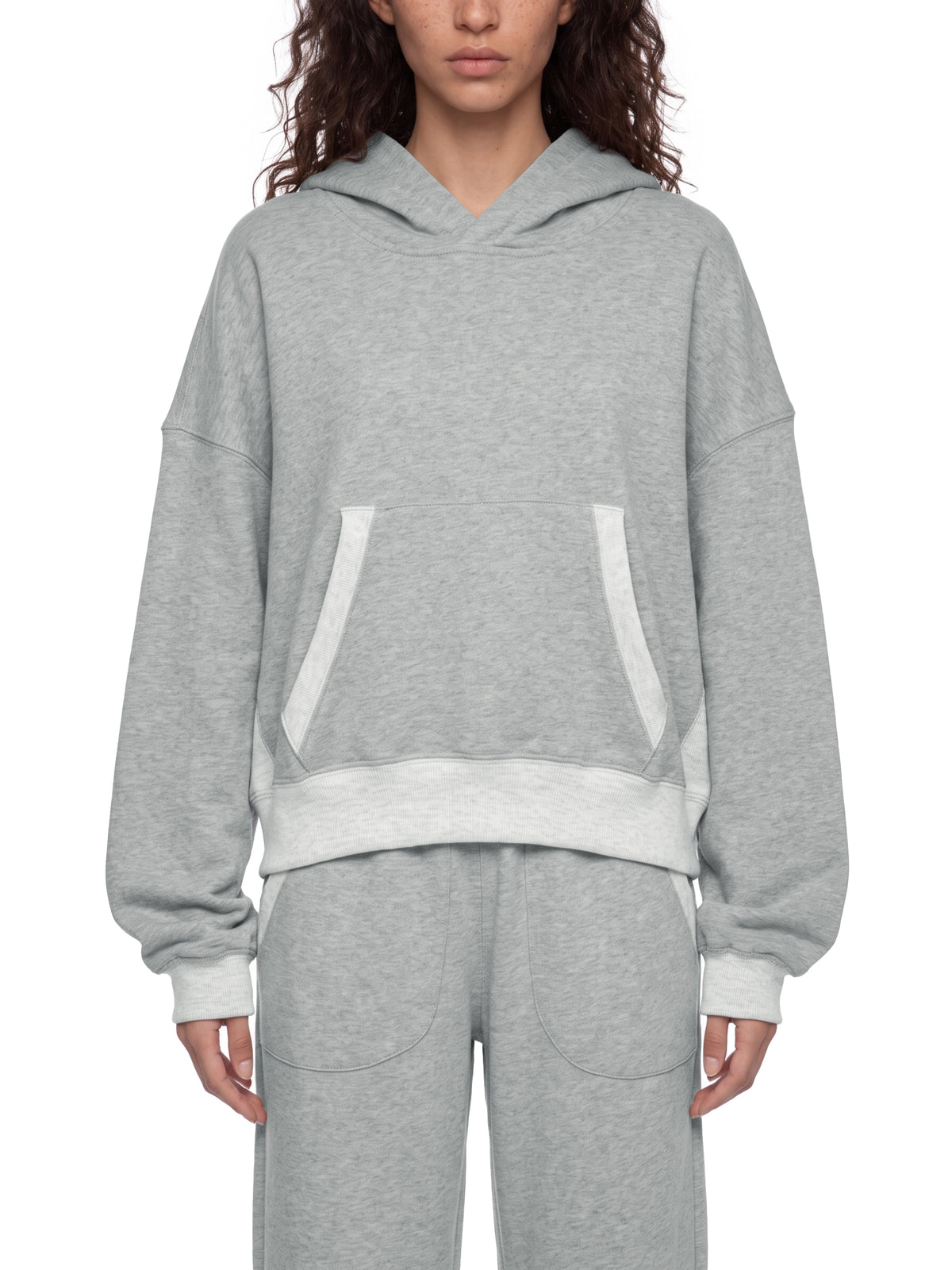 Women’s Colour-Block Cropped Hoodie — front view